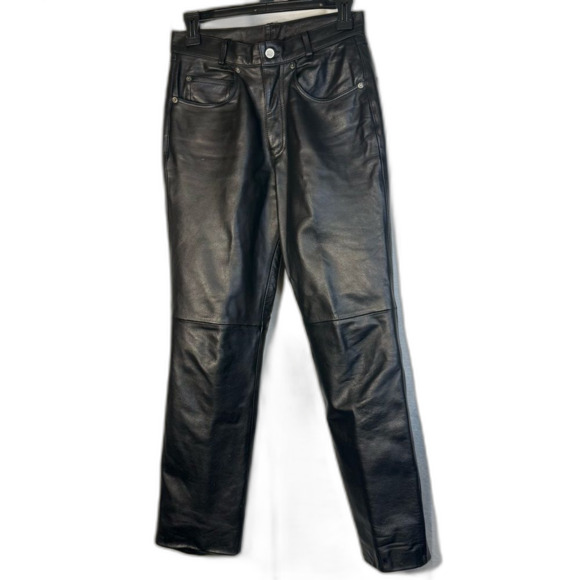 Wilson’s  Leather size 28 Black Leather Jeans fully lined with nylon - Picture 1 of 8